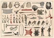 Vintage fishing tackle - , wall