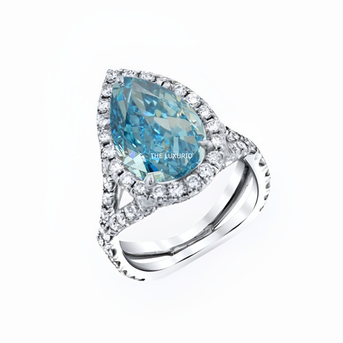 Diamond ring pear cut fancy - pear,