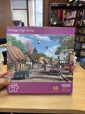 Jigsaw Puzzle, Complete, 1000 Pieces, Vintage High Street, Classic Cars