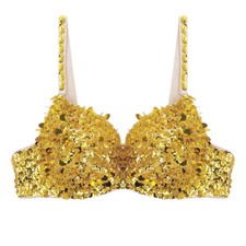  Women's Sequin Bra Sparkle Shiny Glitter Bralet Bra Top Belly Dance Clubwear