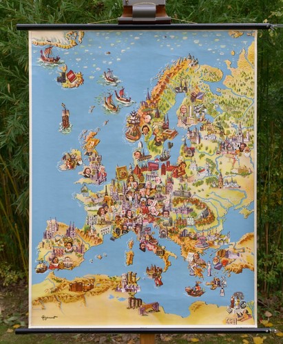 Vintage school wall map - |,