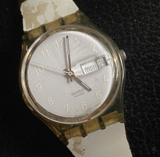 SWATCH WATCH GK733 Snowcovered Vintage Swatch Watch White 1990s NOT WORKING