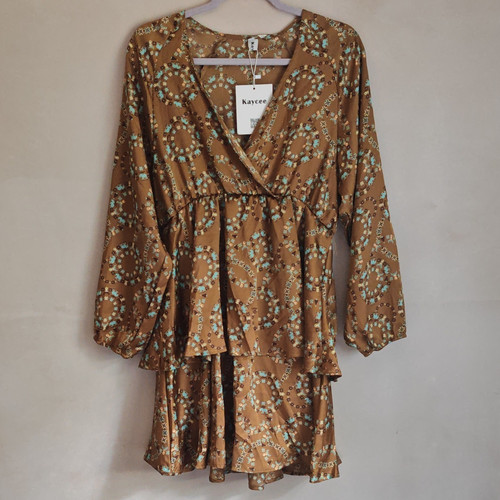 Kaycee brown blue floral - brown/blue,