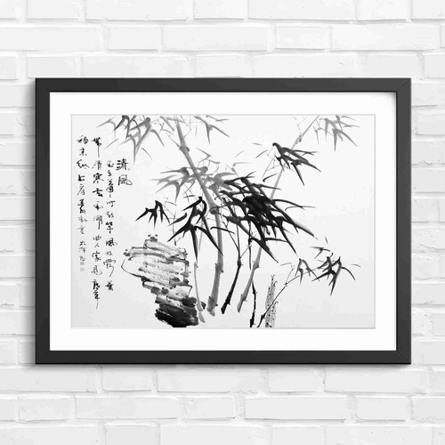 Chinese ink bamboo art - ink, black