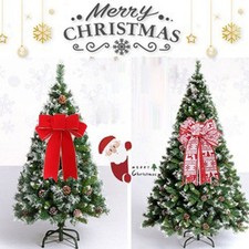 New Hot Sale Bowknot Party Holiday Large Ornaments Plaid XMAS Christmas
