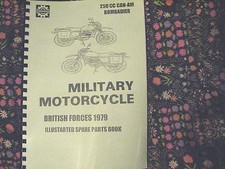 CAN-AM BOMBARDIER 250cc mk1 BRITISH  EDN. MILITARY MOTORCYCLE PARTS MANUAL CAN05