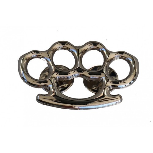 Brass knuckles pin silver tone - brass,