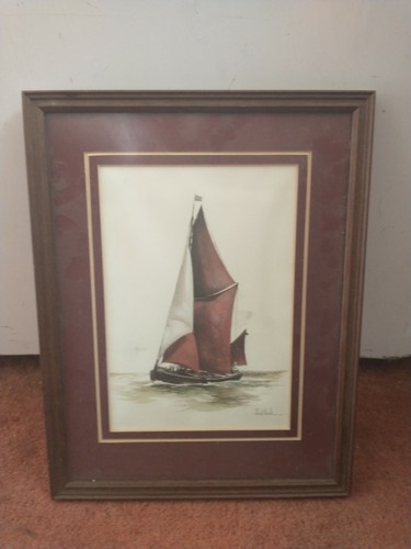Thames sailing barge framed - barge,