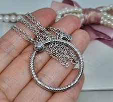 BOXED Genuine Pandora Silver Medium O Ring Pendant Necklace 60cm  ? S925 ALE 