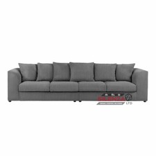 New Lisbon Corduroy 4 Seater Sofa Jumbo Cord Scatterback Grey Black Brown