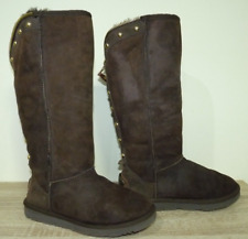 KINGDOM of SHEEPSKIN KOS Sheepskin High Boots Golden Studded UK 5