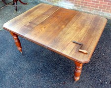 Victorian oak dining table antique extending farmhouse kitchen rustic seats 6-8