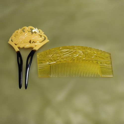 Floral hairpin comb set - hairpin, with