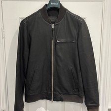 Mens Rare Leather Ellison Jacket Med 21” PTP Dark Brown/Grey RRP£289 Belstaff