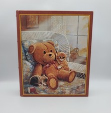 Ruane Manning teddy bear with kitten, storage book, hiding place book. VGC.