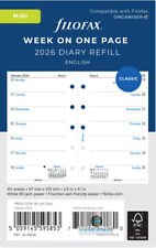 Filofax 2026 Mini Diary - Week On One Page - Classic Refill - 68126