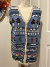 Vintage Tabi International Embroidered Sweater Vest Waistcoat Womens Size Large