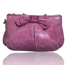 miu miu bow clutch bag leather