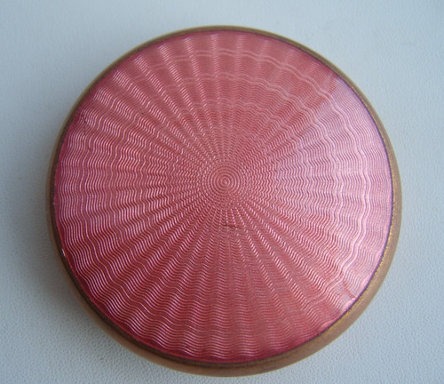 Vintage pink guilloche enamel - pink,