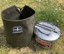 Wax Canvas Carry Bag For Your Zebra 14cm Lunchbox In Dark Olive , BAG ONLY