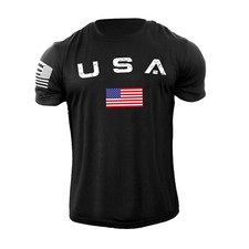 New Men's USA Flag T Shirt