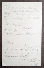 1886 Great Northern Railway Kings Cross London Letter to Etwall