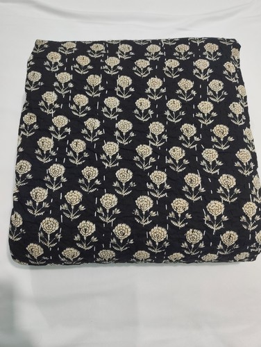 Indian cotton kantha quilt - cotton,