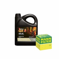 Triple QX TQX PD 5W40 Engine Oil 5L Mann Oil Filter Service Kit 5 Litre