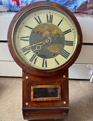 Round wooden wall clock - wooden,