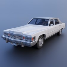 Cadillac FLeetwood Brougham 1979 Model Car Kit 3D Printed 1/8 to 1/25 Scale
