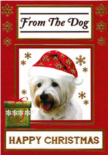 from the DOG happy Christmas cute design card WESTIE west highland terrier puppy