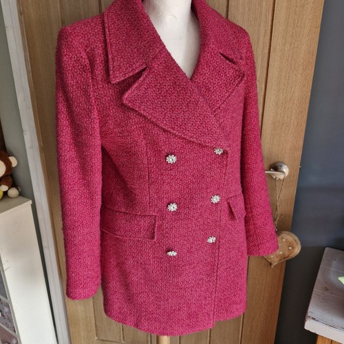 Zara fuchsia tweed coat - zara,