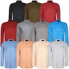 New Mens Long Sleeve Shirt Button Up 100% Cotton Plain Business Smart Casual Top