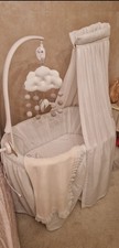 Beautiful Harrods Large White Leipold Baby Crib/ Moses Basket💕💕💕