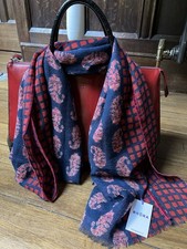Brora Navy & Red Scarf Wrap