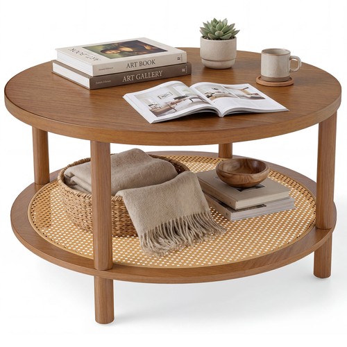 Rattan coffee table tier - rattan, 2-tier
