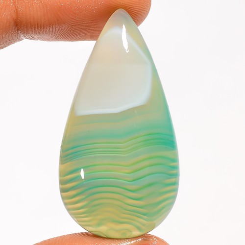 Green botswana agate pear - botswana,