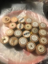 Job Lot Vintage Wooden Cotton Reels, Sylko   & Others 20  Reels