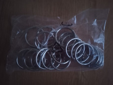 B & Q Pack of 20 silver coloured metal curtain hoops 35mm internal diameter