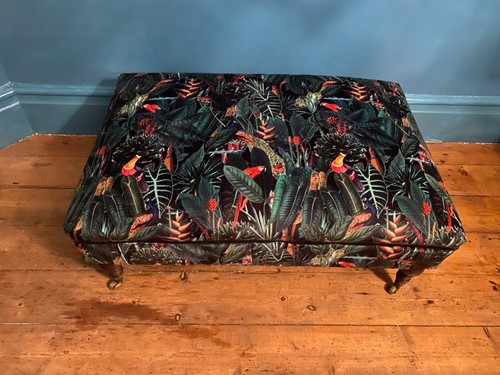 Victorian ottoman with brass