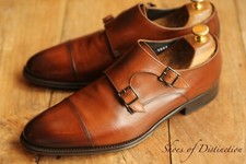 Russell & Bromley Brown Leather Double Monk Buckle Shoes UK 7 US 8 EU 41