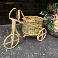 2 x Rattan Bicycle Planter