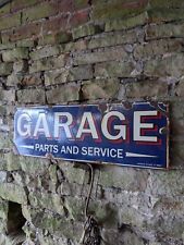 Garage enamel sign Garage sign Garage Parts & Service Porcelain Old garage Sign