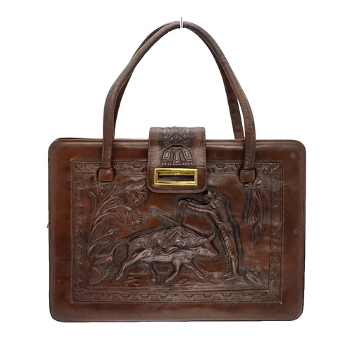 Vintage bag mexican tooled - bag,
