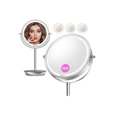 Auxmir 20X Magnifying Mirror with Lights, 8'' Double Sided Makeup Mirror, 3 C...