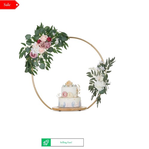 Gold wooden and metal cake - wooden,