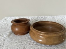 2 Vintage Turned Wooden Bowls