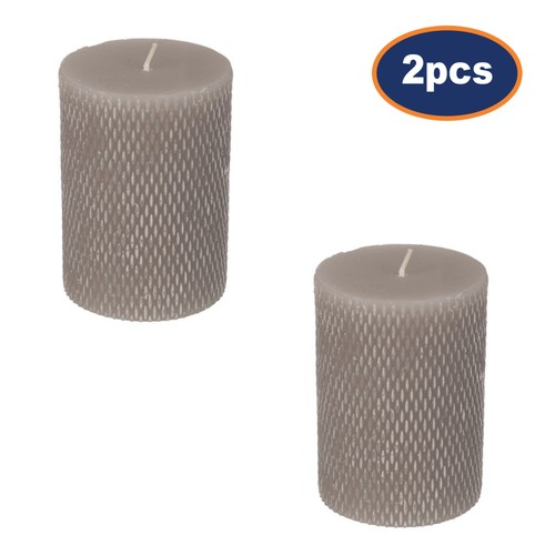 2pcs grey pillar candle hand - 2pcs,