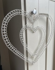 White shabby chic Wire Heart