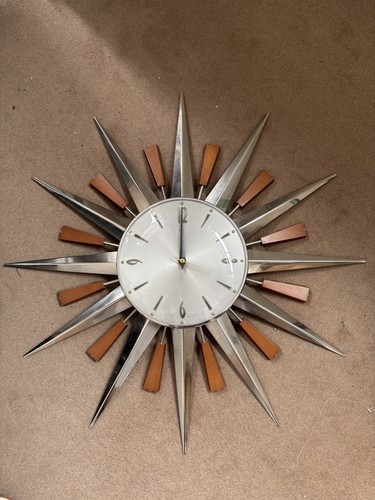Metamec sunburst clock silver - sunburst,